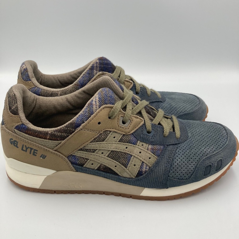 ASICS Gel Lyte III‎ Tarmac/Mink Plaid Suede Casual Sneakers Mens Size 8 - Picture 9 of 9